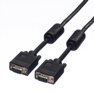Cablu High Quality VGA 14 pini ecranat + ferita T-T 30m Negru, Roline 11.04.5230