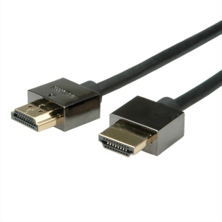 Cablu HDMI v1.4 Slim High Speed + Ethernet T-T 2m Negru, Roline 11.04.5592