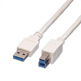Cablu USB 3.0 tip A la tip B T-T Alb 0.8m, Value 11.99.8869