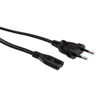Cablu alimentare Euro la IEC C7 (casetofon) 2 pini 1.8m, Value 19.99.2096