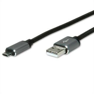 Cablu USB 2.0 la micro USB-B reversibil T-T 3m Negru , Roline 11.02.8772