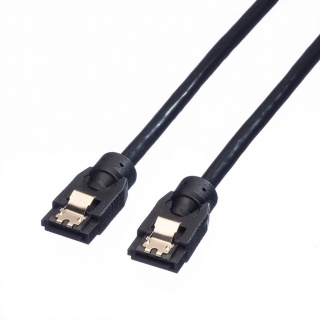 Cablu date SATA III 6 Gb/s drept/drept 0.5m Negru, Roline 11.03.1552