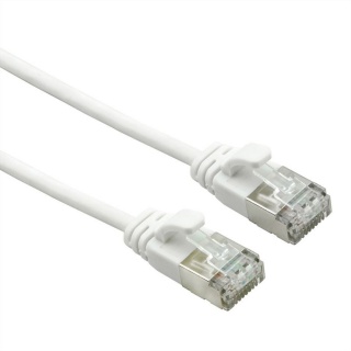 Cablu de retea U/FTP Data Center cat 7 LSOH cu mufe RJ45 (500 MHz) Slim Alb 1m, Roline 21.15.1711