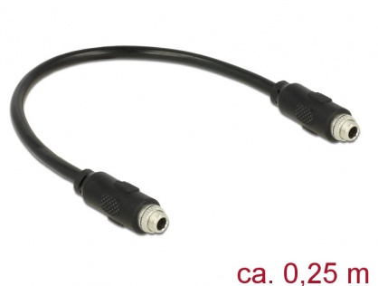 Cablu jack stereo 3.5mm M-M 0.25m montare panel, Delock 85115