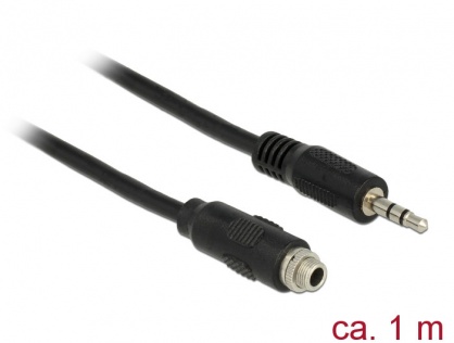 Cablu prelungitor jack stereo 3.5mm montare panou T-M 1m, Delock 85116