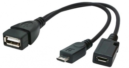 Adaptor USB-A M OTG la 2 x micro USB-B (T + M), Gembird A-OTG-AFBM-04