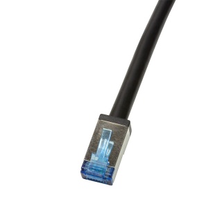 Cablu de retea S/FTP RJ45 pentru exterior CAT.6A 15m Negru, Logilink CQ7103S