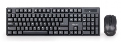 Kit tastatura si mouse wireless Negru, Gembird KBS-W-01