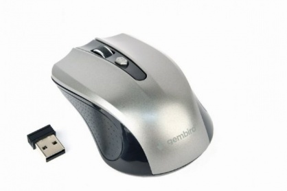 Mouse wireless 4 butoane Negru/Argintiu, Gembird MUSW-4B-04-BG