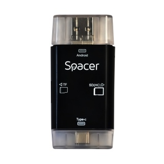 Cititor de carduri USB 3.1 tip C + micro USB + adaptor USB-A la SD, Micro-SD, MMC, Spacer SPCR-309