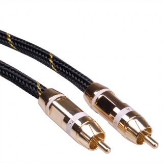 Cablu audio GOLD RCA T-T ecranat 5m alb, Roline 11.09.4252