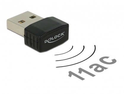 Placa retea USB 2.0 Dual Band WLAN ac/a/b/g/n 433 Mbps, Delock 12461