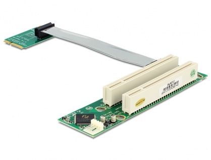 Riser Card Mini PCIe la 2 x PCI 32Biti 5V cablu flexibil, Delock 41355