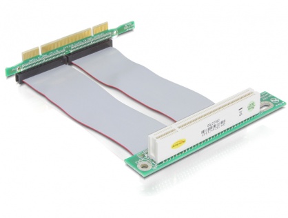 Riser card PCI angled 90 left insertion with 13 cm cable, Delock 41779