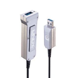 Cablu prelungitor USB 3.0 T-M Hybrid Fibra Optica 50m, Lindy L42701