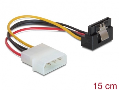 Cablu de alimentare SATA la Molex unghi cu fixare, Delock 60121