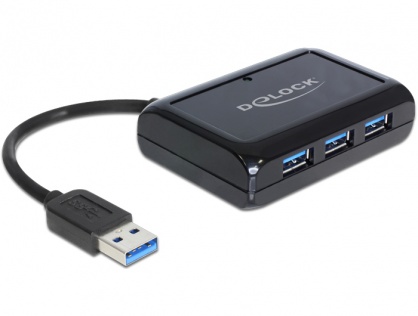 Hub USB cu 3 x USB 3.0 + 1 port Gigabit LAN, Delock 62440
