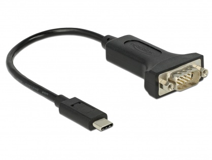 Adaptor USB-C la Serial DB9 RS-232 FTDI, Delock 63908