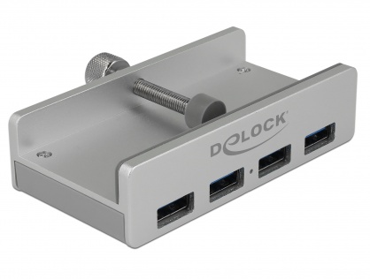 HUB USB 3.0 cu 4 porturi prindere monitor Argintiu, Delock 64046