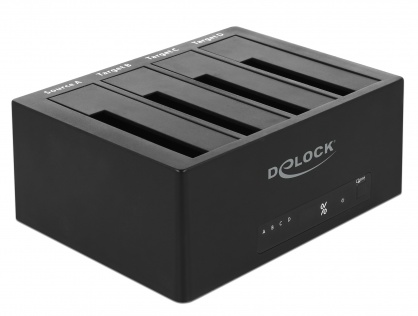 Docking Station USB 3.0 pentru 4 x HDD/SSD SATA 2.5"+3.5" + Functie Clona, Delock 64063