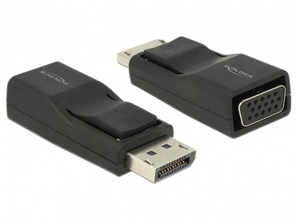 Adaptor Displayport 1.2 la VGA T-M negru, Delock 65653