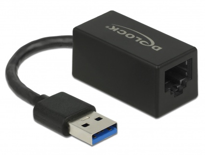 Adaptor USB 3.1-A Gen 1 la Gigabit LAN compact negru, Delock 65903