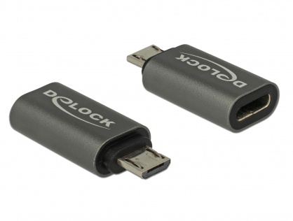 Adaptor micro USB la USB tip C 2.0 T-M Antracit, Delock 65927