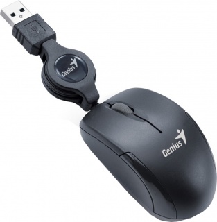 Mouse optic USB pentru notebook Negru, Genius Micro Traveler V2