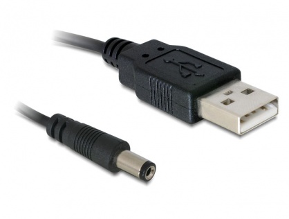 Cablu USB de alimentare la DC 5.5 x 2.1mm 1m, Delock 82197