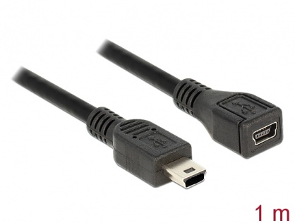 Cablu prelungitor mini USB 2.0 tip B M-T 1m, Delock 82667