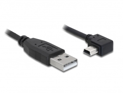 Cablu USB 2.0 la mini USB unghi 90 grade T-T 5m, Delock 82684
