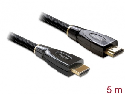 Cablu HDMI Premium 4K 19T-19T 5m, Delock 82739