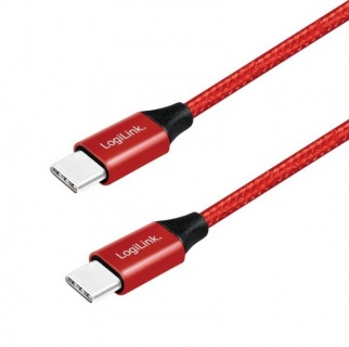 Cablu USB 2.0-C la USB-C T-T 1m Rosu, Logilink CU0156