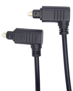 Cablu audio optic Toslink cu ambii conectori in unghi 90 grade 2m, KJTOS4-2