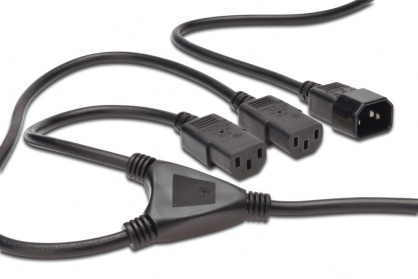 Cablu prelungitor alimentare in Y pentru PC C14 la 2 x C13 1.8m, KPSY