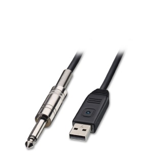 Cablu USB A la Jack mono 6.3mm pentru chitara, Lindy L6104