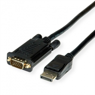 Cablu Displayport la VGA T-T 2m Negru, Roline 11.04.5972