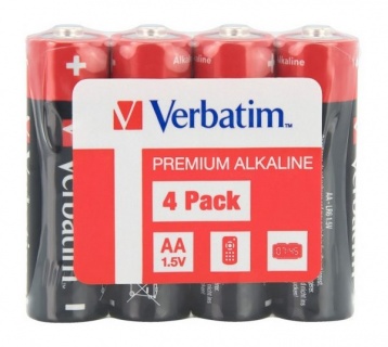 Set 4 buc baterie alcalina AA/LR6, Verbatim 49501