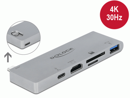 Docking Station pentru MacBook USB 3.1-C la HDMI / 1 x SD / 1 x micro SD cu PD 3.0, Delock 87745