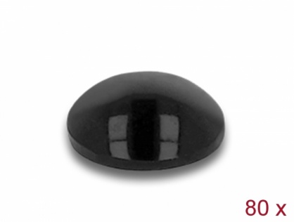 Set 80 buc picioruse negre cu banda adeziva 6 x 2 mm Negru, Delock 18307