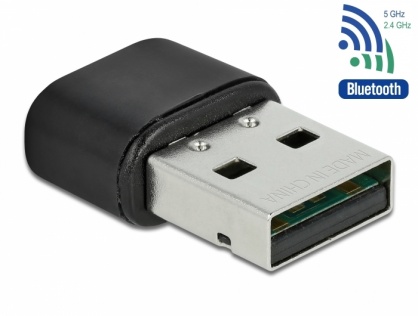 Adaptor 2 in 1 Bluetooth 4.2 + adaptor USB Dual band WLAN ac/a/b/g/n 433 Mbps, Delock 61000
