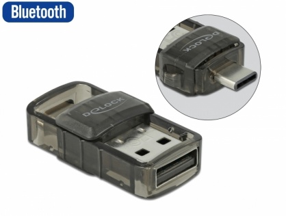 Adaptor 2 in 1 bluetooth 4.0 USB-A + USB-C, Delock 61002