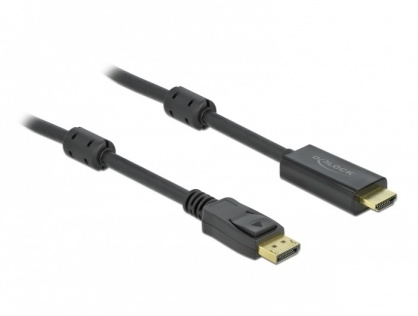 Cablu activ DisplayPort 1.2 la HDMI 4K60Hz T-T 1m Negru, Delock 85955