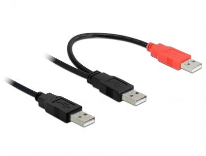 Cablu USB 2.0 A la 2 x USB 2.0 A T-T 0.75m, Delock 82769