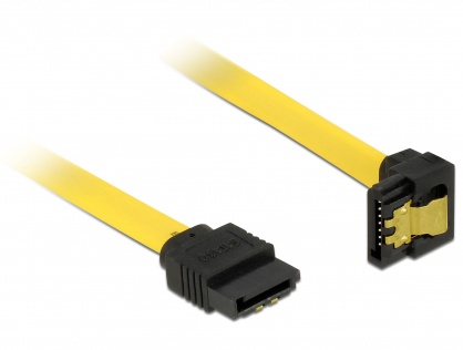 Cablu SATA III 6 Gb/s drept-jos unghi cu fixare 50cm, Delock 82811