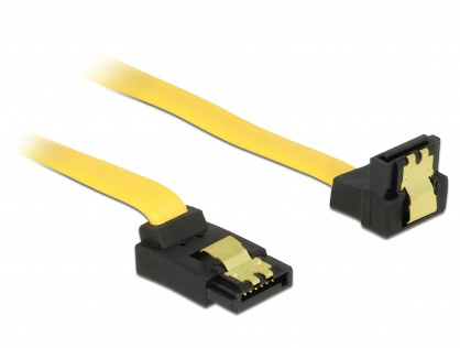 Cablu SATA III 6 Gb/s unghi sus-jos cu fixare 50cm, Delock 82821