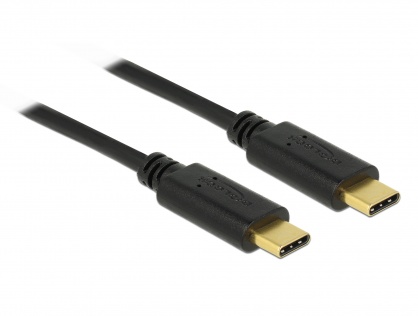 Cablu USB 2.0 Tip C la tip C T-T 0.5m 5A E-Marker, Delock 83043