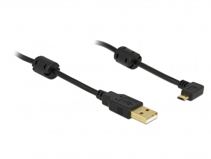 Cablu USB la micro USB-B T-T unghi de 90 grade 1m, Delock 83147