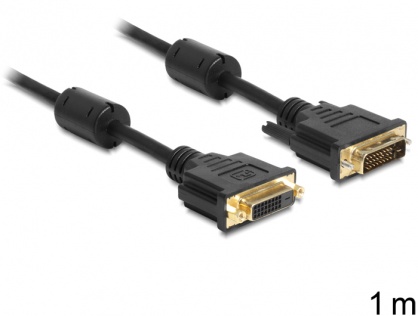 Cablu prelungitor DVI 24+1 pini T-M 1m, Delock 83185