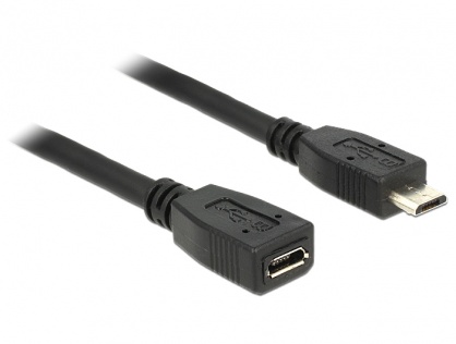 Cablu prelungitor micro USB tip B T-M 1m, Delock 83248